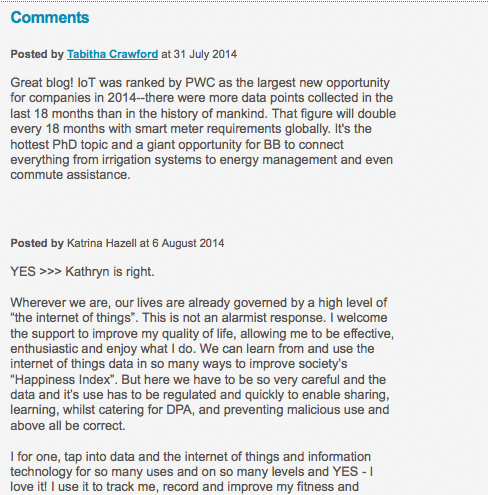 Comments on the Balfour Beatty Blog